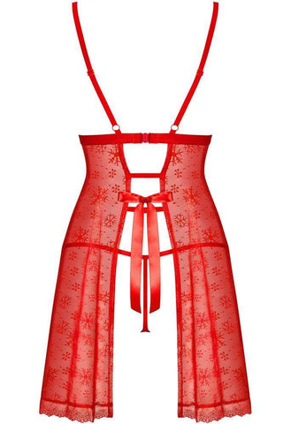 Obsessive - Γυναικείο Babydoll στολή - Obsessive Claussica Κόκκινο OB7823 - E-string.gr
