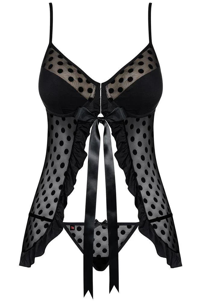 Obsessive - Γυναικείο Babydoll - Obsessive Dotina babydoll and thong OB2486 - E-string.gr