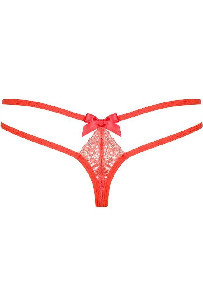 Obsessive - Γυναικείο Εσώρουχο - Obsessive Intensa Double thong Ντοματί OB7534 - E-string.gr