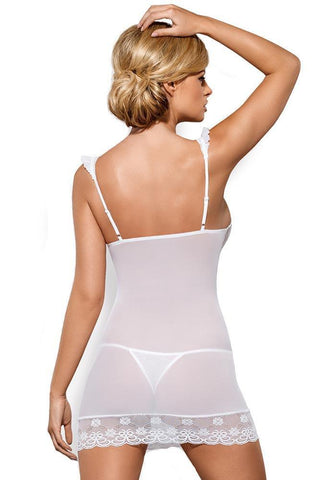 Obsessive - Γυναικείο Babydoll - Julitta chemise and thong White OB2219 - E-string.gr
