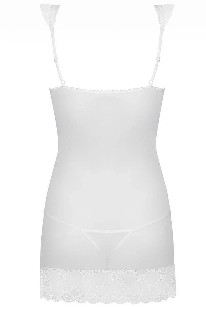 Obsessive - Γυναικείο Babydoll - Julitta chemise and thong White OB2219 - E-string.gr