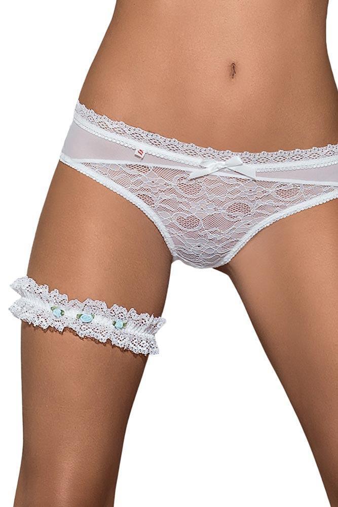 Obsessive - Καλτσοδέτα - Obsessive Swanita garter white OB0840 - E-string.gr