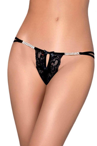 Obsessive - Γυναικείο εσώρουχο - Brilliant thong Black OBN490 - E-string.gr