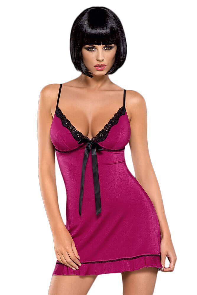 Obsessive - Γυναικείο Babydoll - OBSESSIVE FLAMENCO CHEMISE AND THONG OB7415 - E-string.gr
