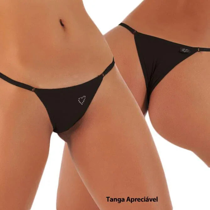Sensualle Lingerie - Γυναικείο Εσώρουχο- Sensualle Tanga Apreciavel Black SL0268-Black - E-string.gr