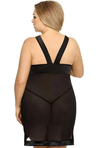 Anais - PLUS SIZE Babydoll - AS Samara chemise Μαύρο AS10044 - E-string.gr