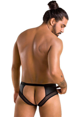 Passion - Ανδρικό Εσώρουχο Δερματίνη - Passion Tom Μαύρο PSM0030 - E-string.gr