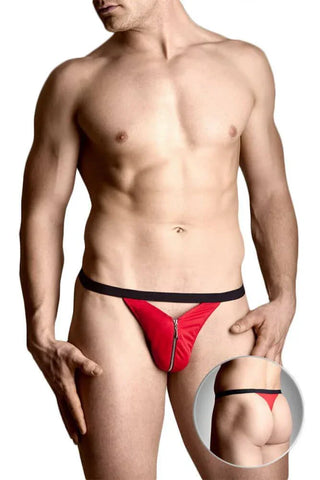 Softland - Ανδρικό εσώρουχο - RED THONG WITH ZIPPER SFT4497-R - E-string.gr