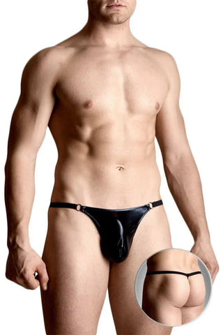 Softland - Ανδρικό εσώρουχο - VINIL THONG BLACK SFT4487 - E-string.gr