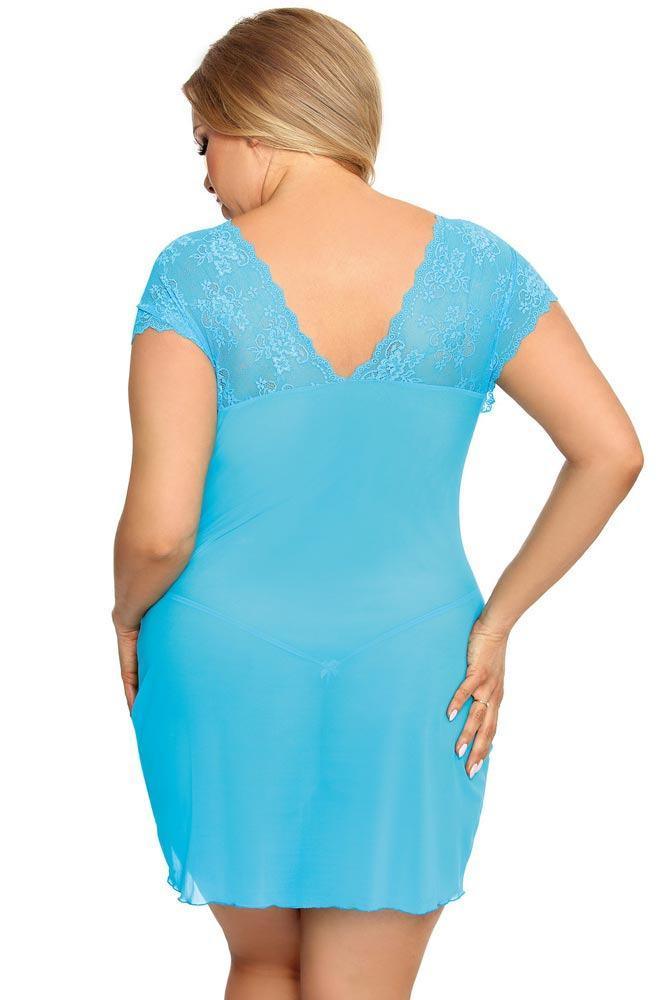 Anais - PLUS SIZE Babydoll - AS Ofeely chemise Γαλάζιο AS10027 - E-string.gr