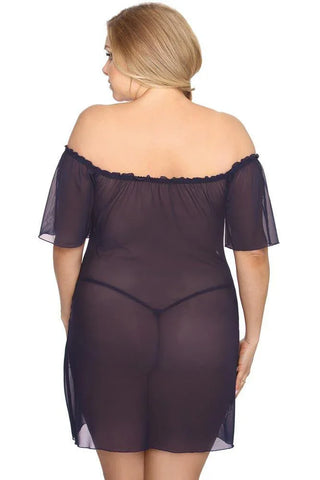 Anais - PLUS SIZE Babydoll - AS Venea chemise navy AS10028 - E-string.gr