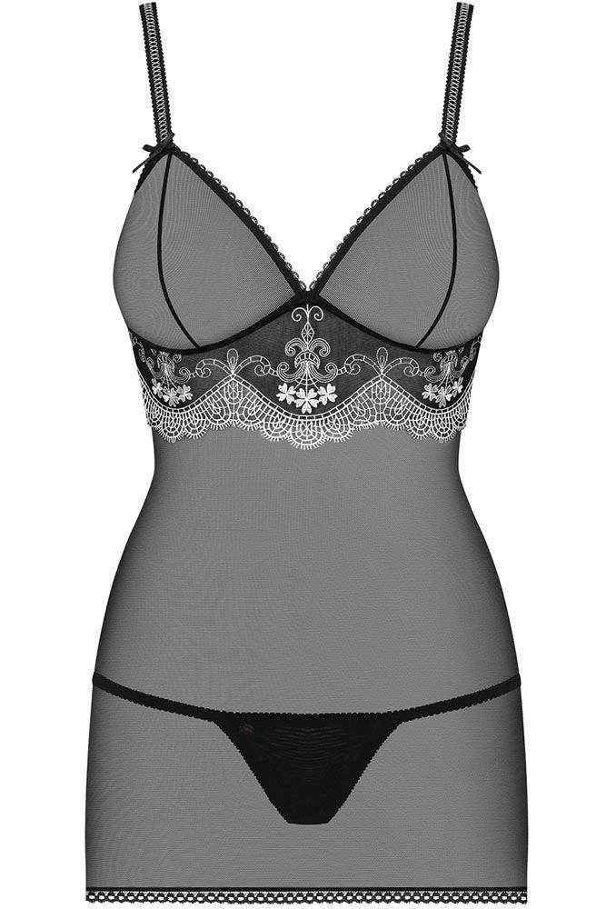 Obsessive - Γυναικείο Babydoll - Obsessive 840 Chemise Μαύρο OB6057 - E-string.gr