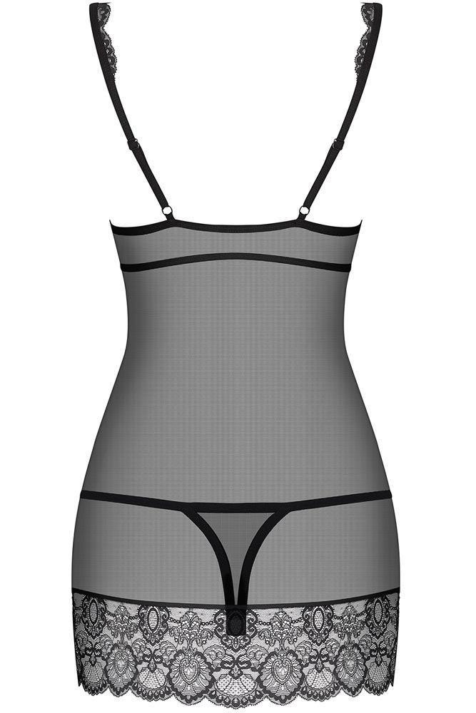 Obsessive - Γυναικείο Babydoll - Obsessive 853 Chemise and thong Μαύρο OB7740 - E-string.gr