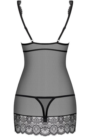 Obsessive - Γυναικείο Babydoll - Obsessive 853 Chemise and thong Μαύρο OB7740 - E-string.gr