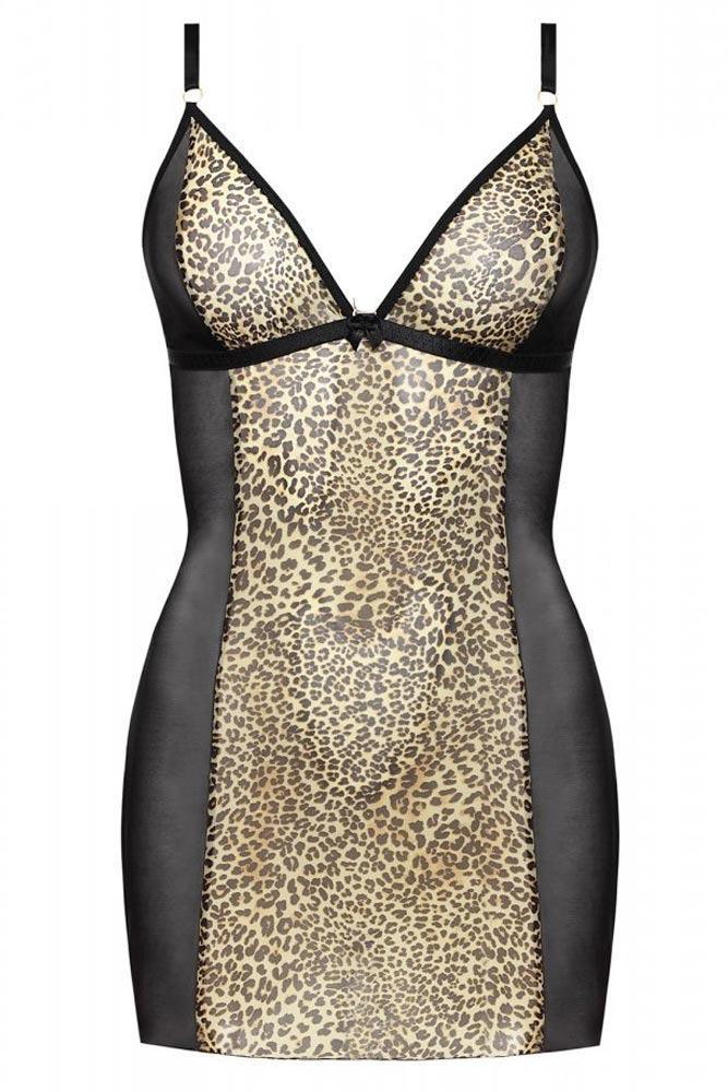 Anais - PLUS SIZE Babydoll - AS Marciana chemise Λεοπαρ AS10055 - E-string.gr