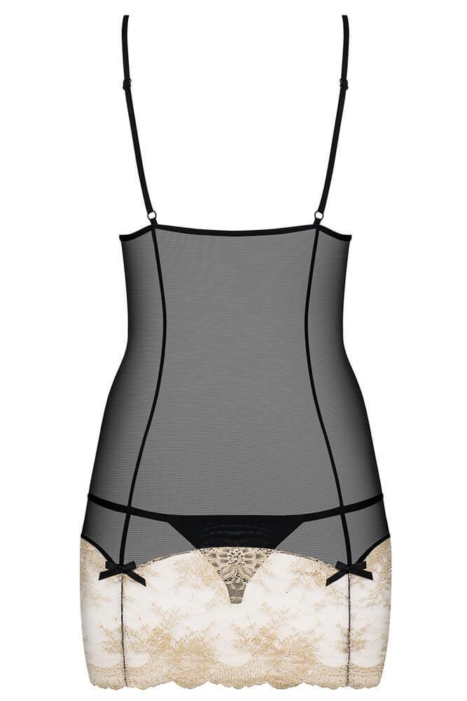 Obsessive - Γυναικείο Babydoll - OBSESSIVE BISQUELLA CHEMISE AND THONG OB9788 - E-string.gr
