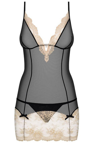 Obsessive - Γυναικείο Babydoll - OBSESSIVE BISQUELLA CHEMISE AND THONG OB9788 - E-string.gr