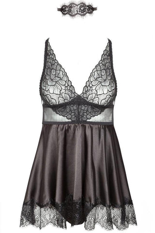 Beauty Night - Γυναικείο Babydoll - Beauty Night Eve Chemise Μαύρο BN10429 - E-string.gr