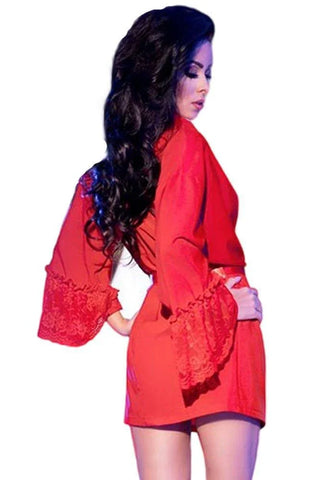 Chilirose - Γυναικεία Ρόμπα - Chilirose Chilirose Exotic Negligee Red CR-4084-Red - E-string.gr