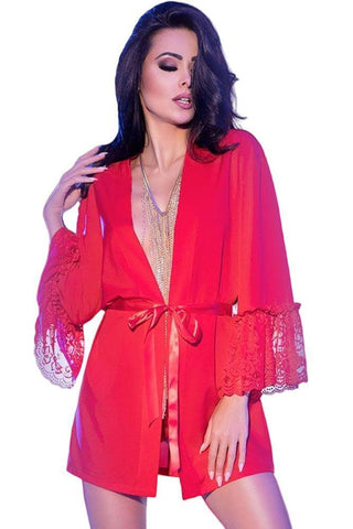Chilirose - Γυναικεία Ρόμπα - Chilirose Chilirose Exotic Negligee Red CR-4084-Red - E-string.gr