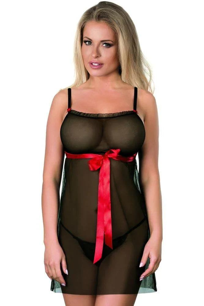 Excellent Beauty - Γυναικείο Babydoll - Excellent Beauty Μαύρο D-320 - E-string.gr