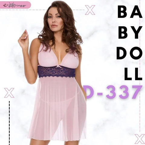 Excellent Beauty - Γυναικείο Babydoll - Excellent Beauty Ροζ Μπλε D-337 - E-string.gr