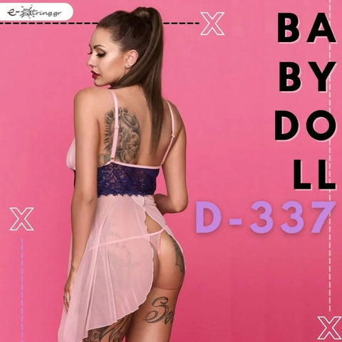 Excellent Beauty - Γυναικείο Babydoll - Excellent Beauty Ροζ Μπλε D-337 - E-string.gr