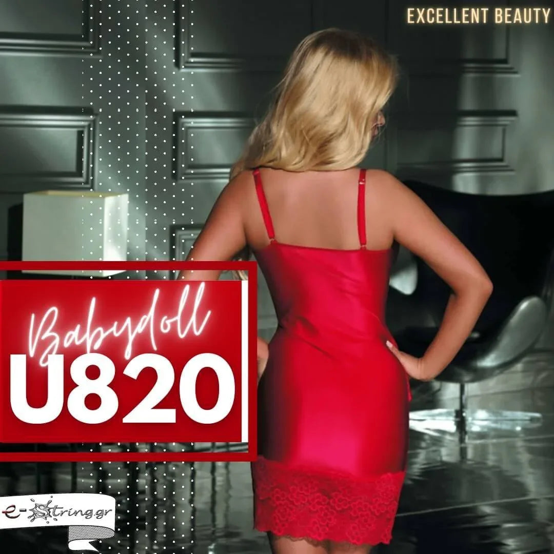 Excellent Beauty - Γυναικείο Babydoll - Excellent Beauty Κόκκινο U-820 - E-string.gr