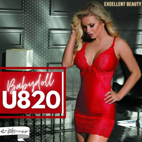 Excellent Beauty - Γυναικείο Babydoll - Excellent Beauty Κόκκινο U-820 - E-string.gr