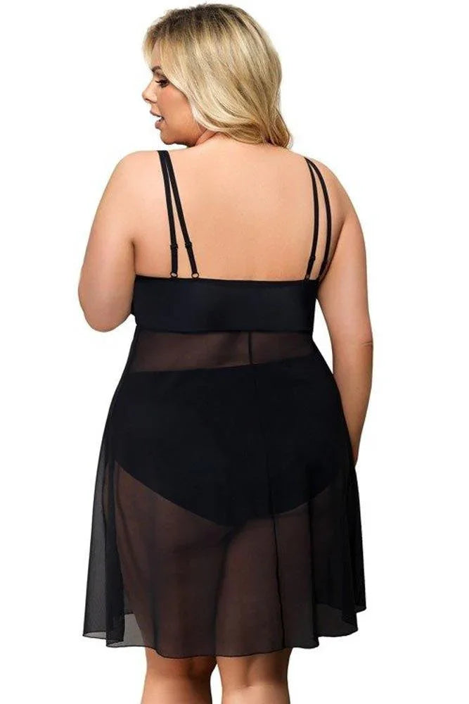 Gorsenia - Γυναικείο Babydoll - Gorsenia Paradise Μαύρο K-499-Black - E-string.gr