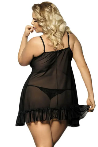 Anais - PLUS SIZE Babydoll - AS Foli AS10003 - E-string.gr