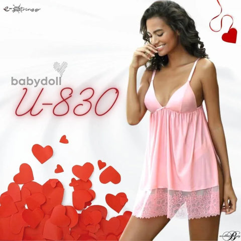 Excellent Beauty - Γυναικείο Babydoll - Excellent Beauty Ροζ U-830 - E-string.gr