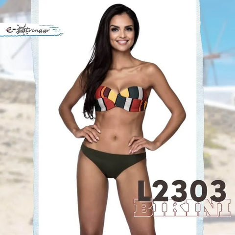 Lorin - Γυναικείο Μαγιό - Μπικίνι Lorin Χακί L-2303 - E-string.gr