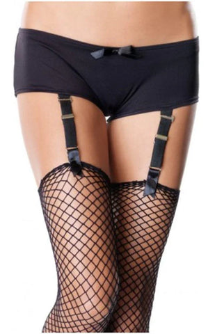 Leg Avenue - Γυναικείο σορτς - BLACK SHORTS WITH GARTER BELT EFFECT - E-string.gr