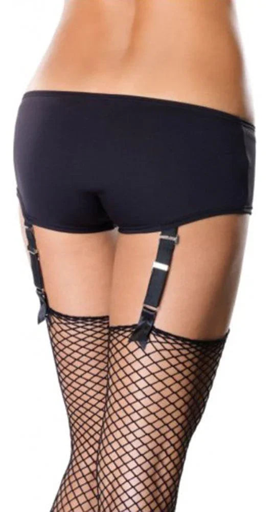 Leg Avenue - Γυναικείο σορτς - BLACK SHORTS WITH GARTER BELT EFFECT - E-string.gr