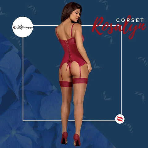 Obsessive - Γυναικείος κορσές - Obsessive Rosalyn corset and thong Κόκκινος OB4168 - E-string.gr