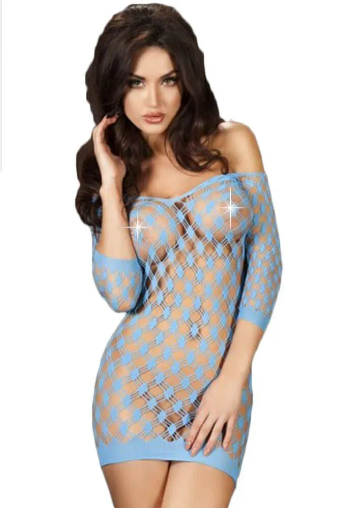 Chilirose - Σέξι φόρεμα - Chilirose Blue Mini Dress CR-3501-Blue - E-string.gr
