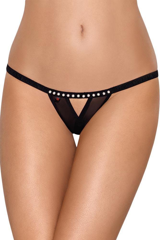Obsessive - Γυναικείο Εσώρουχο - Obsessive crotchless thong black OB812-THC-1 - E-string.gr