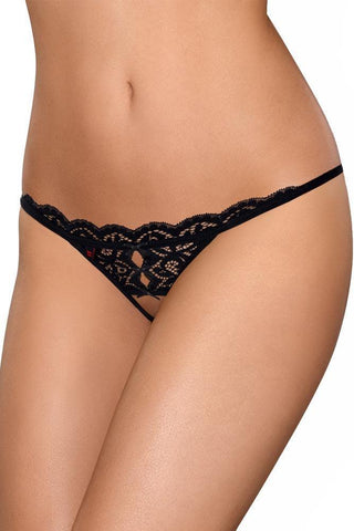 Obsessive - Εσώρουχο αυτοκινήτου - Obsessive crotchless thong 831 μαύρο OB7016 - E-string.gr