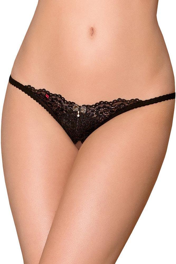 Obsessive - Γυναικείο Εσώρουχο - Obsessive crotchless thong black 852 OB7603 - E-string.gr