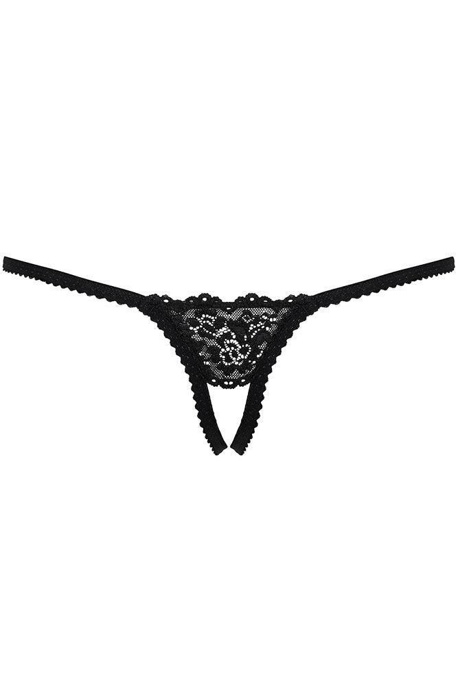 Obsessive - Γυναικείο Εσώρουχο - Obsessive crotchless thong black 852 OB7603 - E-string.gr