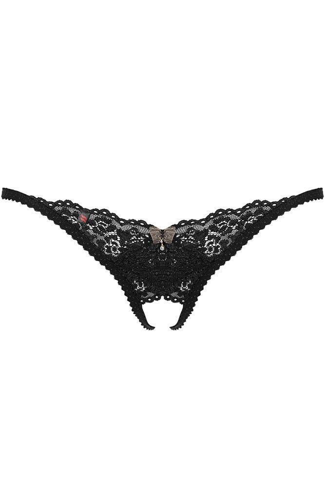 Obsessive - Γυναικείο Εσώρουχο - Obsessive crotchless thong black 852 OB7603 - E-string.gr