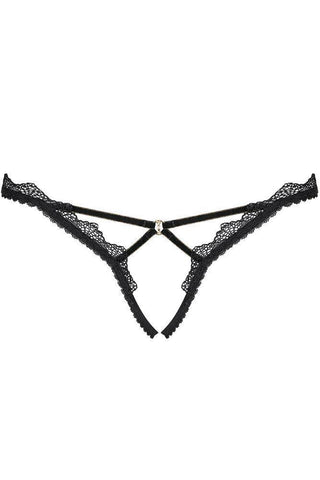 Obsessive - Γυναικείο Εσώρουχο - Obsessive Crotchless Thong Lolitte XXL Μαύρο OB3567 - E-string.gr