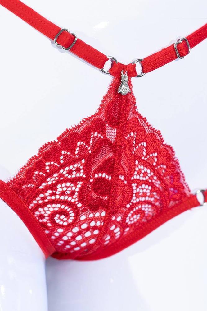 Chilirose - Εσώρουχο κόκκινο - Chilirose Double Strip Panty Κόκκινο CR-4387-Red - E-string.gr