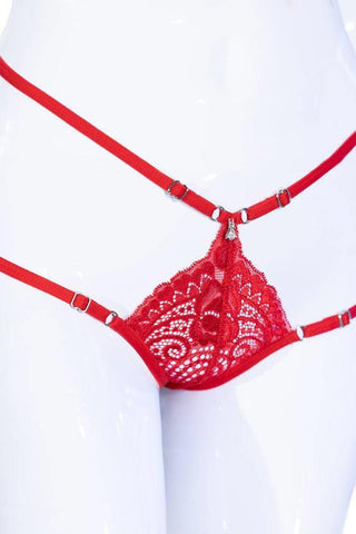 Chilirose - Εσώρουχο κόκκινο - Chilirose Double Strip Panty Κόκκινο CR-4387-Red - E-string.gr