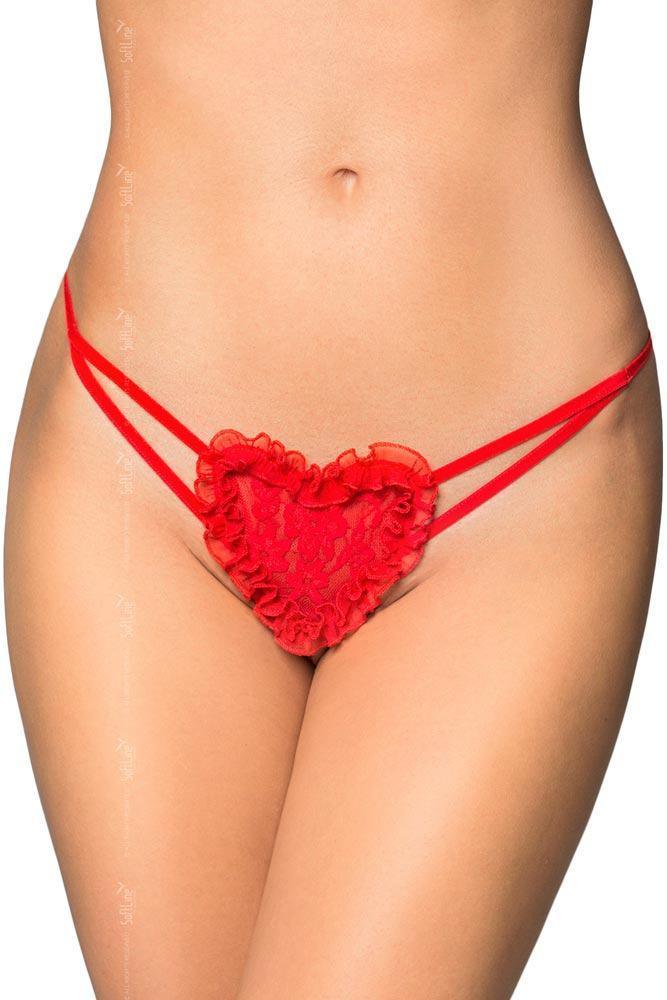 Softland - Γυναικείο εσώρουχο - Red Heart Thong SFL2480-Red - E-string.gr