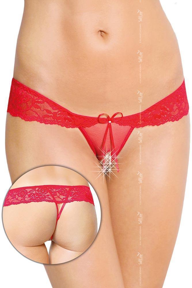 Softland - Γυναικείο G String εσώρουχο - Ruffle Red String Κόκκινο SFL2443-R - E-string.gr
