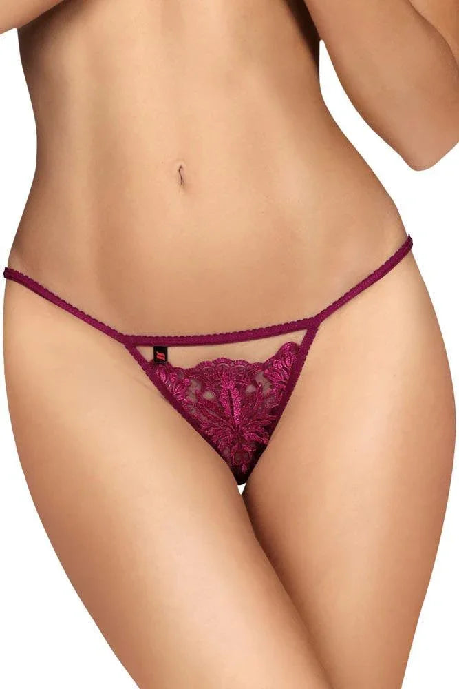 Obsessive - Γυναικείο εσώρουχο - Obsessive 878 Thong Μοβ OB6888 - E-string.gr