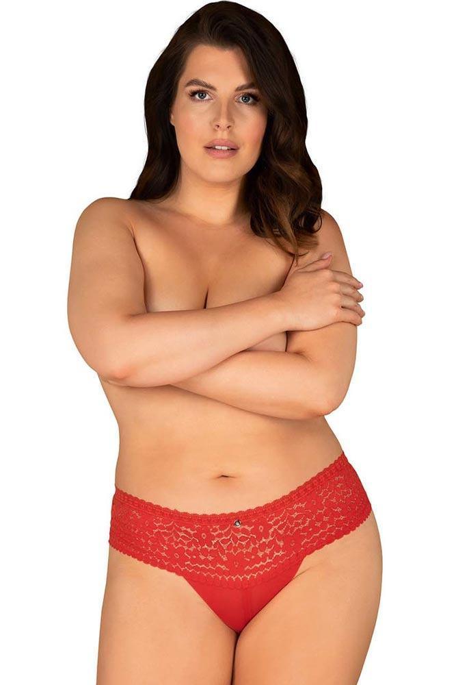 Obsessive - Γυναικείο εσώρουχο - Obsessive Blossmina panties Κόκκινο OB4822 - E-string.gr