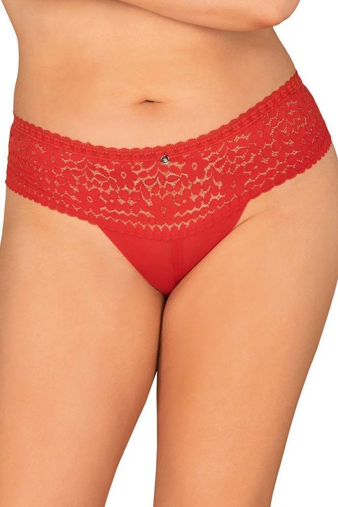 Obsessive - Γυναικείο εσώρουχο - Obsessive Blossmina panties Κόκκινο OB4822 - E-string.gr